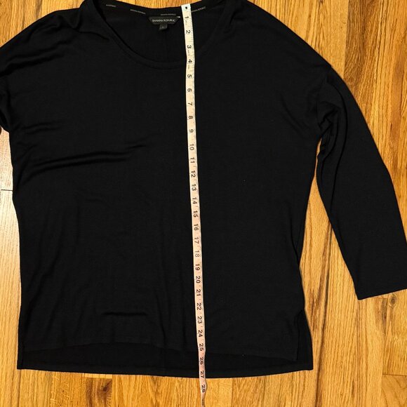 Banana Republic Black Stretch Knit Long Sleeve Top Size L NWOT - Picture 7 of 8